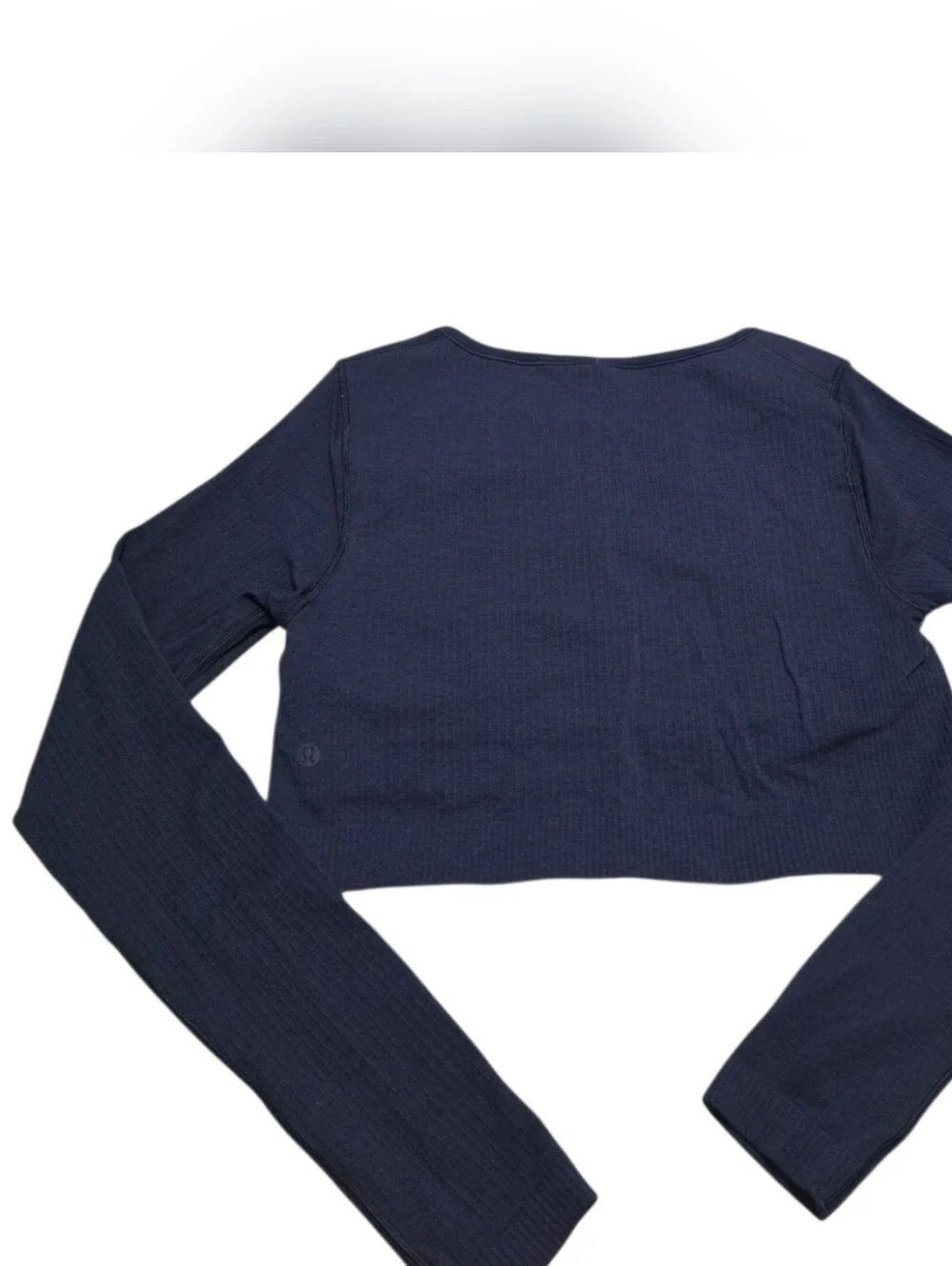 Lululemon Ebb to Street Long Sleeve Cropped Shirt in True Navy